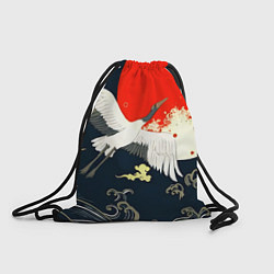 Рюкзак-мешок Кимоно с японскими журавлями, цвет: 3D-принт