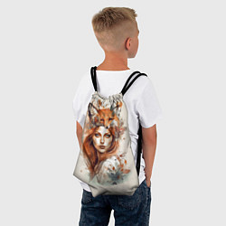 Рюкзак-мешок Осенний портрет девушка-лиса, цвет: 3D-принт — фото 2