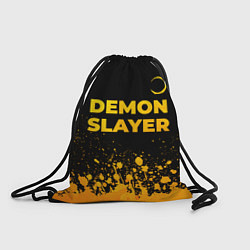 Рюкзак-мешок Demon Slayer - gold gradient: символ сверху, цвет: 3D-принт