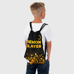 Рюкзак-мешок Demon Slayer - gold gradient: символ сверху, цвет: 3D-принт — фото 2