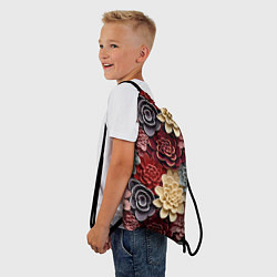 Рюкзак-мешок Объёмные цветы суккулента, цвет: 3D-принт — фото 2