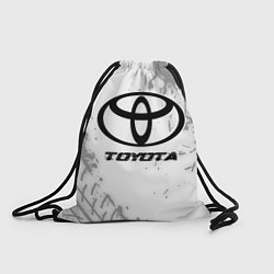 Рюкзак-мешок Toyota speed на светлом фоне со следами шин, цвет: 3D-принт