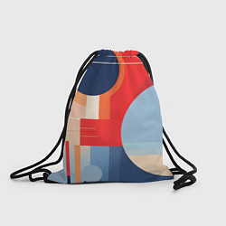 Рюкзак-мешок Геометрическая абстракция с кругами и полосками, цвет: 3D-принт