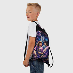 Рюкзак-мешок BTS на фоне космоса, цвет: 3D-принт — фото 2
