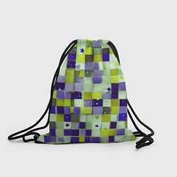 Рюкзак-мешок Ретро квадраты болотные, цвет: 3D-принт