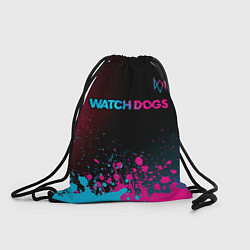 Рюкзак-мешок Watch Dogs - neon gradient: символ сверху, цвет: 3D-принт