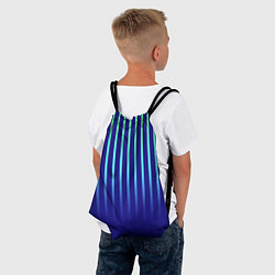 Рюкзак-мешок Полосатый сине-зелёный градиент, цвет: 3D-принт — фото 2