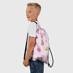 Рюкзак-мешок Барби аксессуары - розовый паттерн, цвет: 3D-принт — фото 2