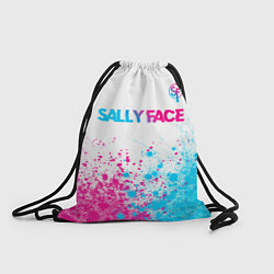 Рюкзак-мешок Sally Face neon gradient style: символ сверху, цвет: 3D-принт