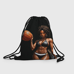 Рюкзак-мешок Девушка с баскетбольным мячом, цвет: 3D-принт