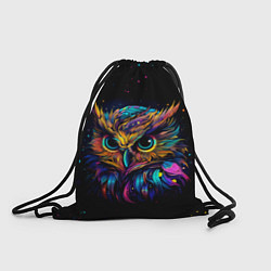 Рюкзак-мешок Разноцветная цифровая сова - нейросеть, цвет: 3D-принт