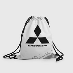 Рюкзак-мешок Mitsubishi speed на светлом фоне со следами шин, цвет: 3D-принт