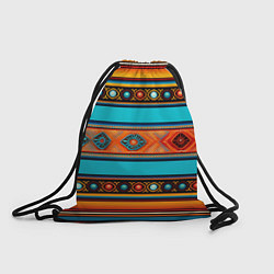 Рюкзак-мешок Этнический принт в горизонтальную полоску, цвет: 3D-принт