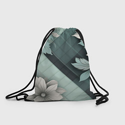 Рюкзак-мешок Мятная клетка и цветы, цвет: 3D-принт