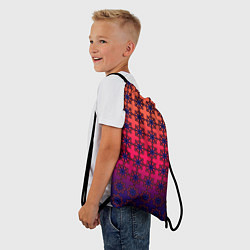 Рюкзак-мешок Паттерн стилизованные цветы оранж-фиолетовый, цвет: 3D-принт — фото 2