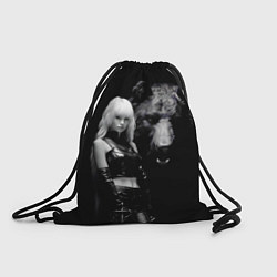 Рюкзак-мешок Милая блондинка с большим медведем, цвет: 3D-принт