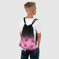 Рюкзак-мешок Черно-розовый градиент и хэллоуинские тыквы паттер, цвет: 3D-принт — фото 2