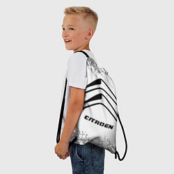 Рюкзак-мешок Citroen speed на светлом фоне со следами шин, цвет: 3D-принт — фото 2