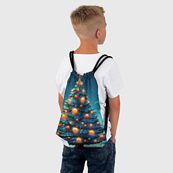 Рюкзак-мешок Новогодняя елка с шарами, цвет: 3D-принт — фото 2