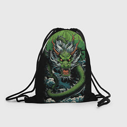 Рюкзак-мешок Зеленый дракон символ 2024, цвет: 3D-принт