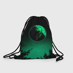 Рюкзак-мешок Неоновая зеленая луна, цвет: 3D-принт