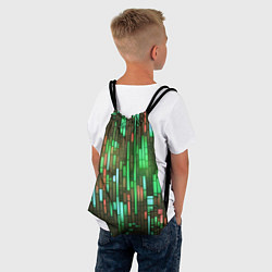 Рюкзак-мешок Неоновые полосы зелёные, цвет: 3D-принт — фото 2