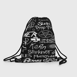 Рюкзак-мешок Логотипы рок групп металические, цвет: 3D-принт