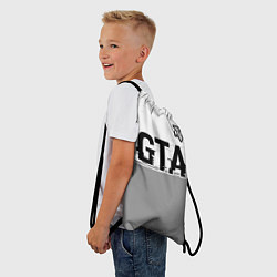 Рюкзак-мешок GTA glitch на светлом фоне посередине, цвет: 3D-принт — фото 2