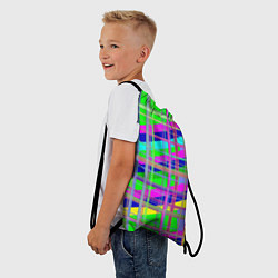 Рюкзак-мешок Неоновые перпендикулярные полосы, цвет: 3D-принт — фото 2