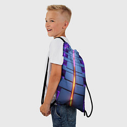 Рюкзак-мешок Неоновый луч на плитах, цвет: 3D-принт — фото 2