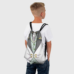 Рюкзак-мешок Белый мультяшный фрак с шейным платком, цвет: 3D-принт — фото 2