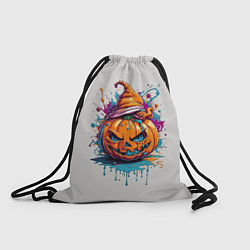 Рюкзак-мешок Хэллоуинская тыква в красках, цвет: 3D-принт