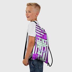 Рюкзак-мешок Полосы на фиолетовом фоне, цвет: 3D-принт — фото 2