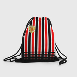 Рюкзак-мешок Полосатый красный - герб РФ, цвет: 3D-принт