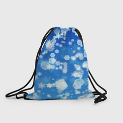 Рюкзак-мешок Декоративные снежинки на синем, цвет: 3D-принт