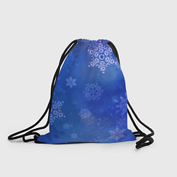 Рюкзак-мешок Декоративные снежинки на фиолетовом, цвет: 3D-принт