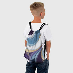 Рюкзак-мешок Абстрактный волнистый узор фиолетовый с голубым, цвет: 3D-принт — фото 2