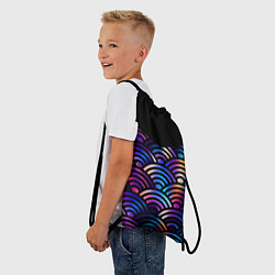 Рюкзак-мешок Чёрный берег и рябь на волнах, цвет: 3D-принт — фото 2