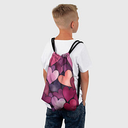 Рюкзак-мешок Много акварельных сердец, цвет: 3D-принт — фото 2