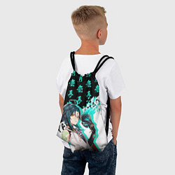 Рюкзак-мешок Сяо иероглифы - Геншин Импакт, цвет: 3D-принт — фото 2