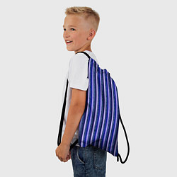 Рюкзак-мешок Сине-фиолетовый в полоску, цвет: 3D-принт — фото 2