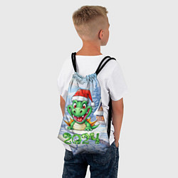 Рюкзак-мешок Милый зеленый дракончик 2024 год, цвет: 3D-принт — фото 2