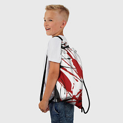Рюкзак-мешок Чёрные и красные брызги на белом фоне, цвет: 3D-принт — фото 2