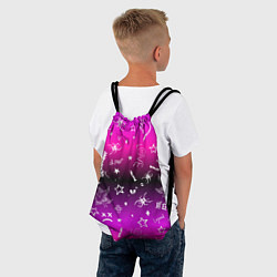 Рюкзак-мешок Тату Лил Пипа на фиолетовом, цвет: 3D-принт — фото 2