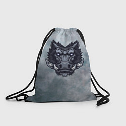 Рюкзак-мешок Стальной дикий кабан на сером фоне, цвет: 3D-принт