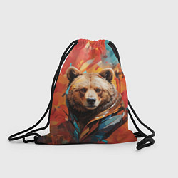 Рюкзак-мешок Праздничный медведь, цвет: 3D-принт