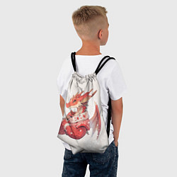 Рюкзак-мешок Красный дракон в свитере, цвет: 3D-принт — фото 2