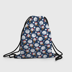 Рюкзак-мешок Весёлые снеговики - паттерн, цвет: 3D-принт
