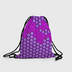 Рюкзак-мешок Фиолетовая энерго-броня из шестиугольников, цвет: 3D-принт