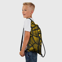 Рюкзак-мешок Золотые хромированные осколки, цвет: 3D-принт — фото 2